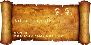 Haller Hajnalka névjegykártya